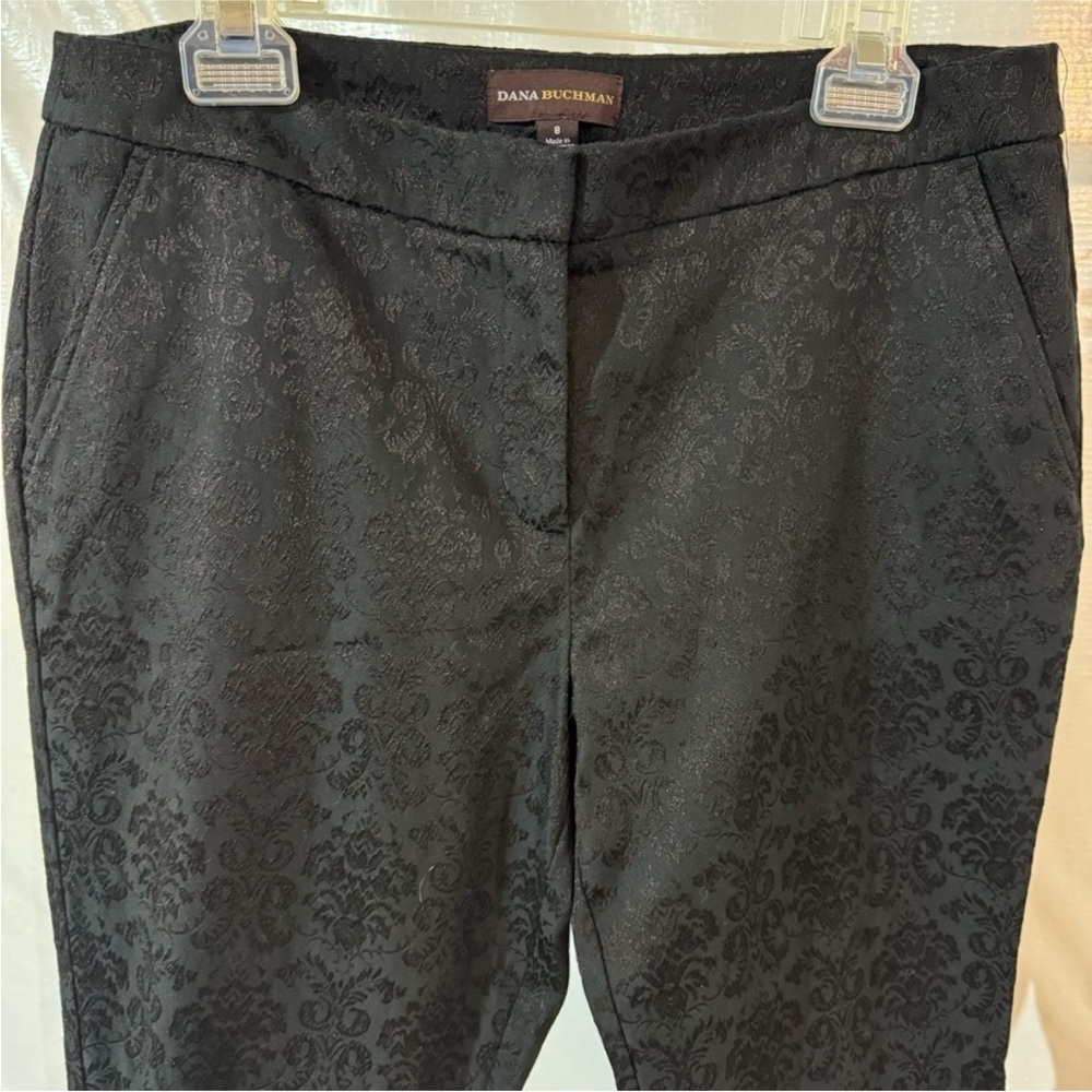 Dana Buchman Black Textured Trousers - Picture 2 of 5